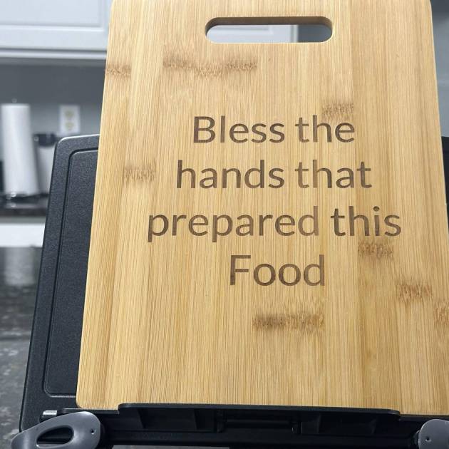Laser engraved bamboo cutting board - Flameingo Forge, Spring Hill FL